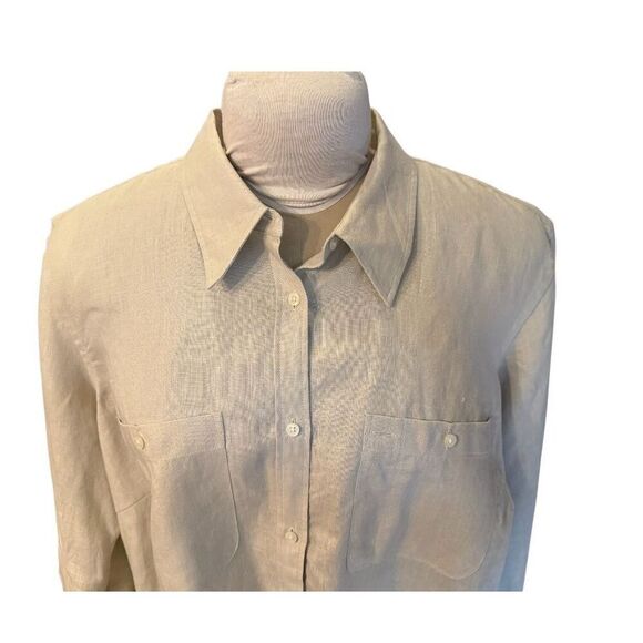 Lauren Ralph Lauren Women’s Linen Blouse Roll Tab Sleeves Plus Sz. 2X - Picture 3 of 14